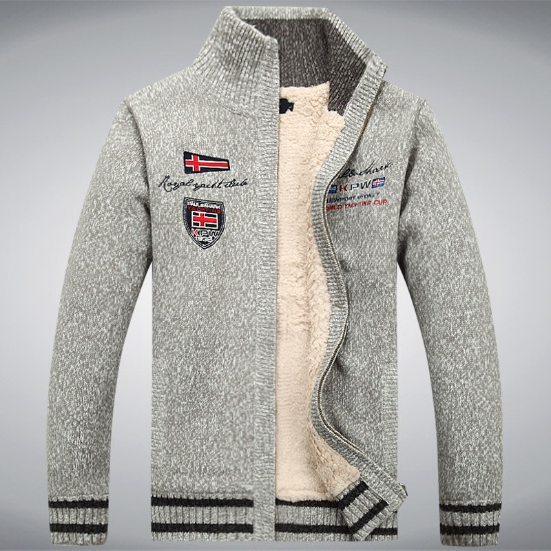 양털 따뜻한 남성 스웨터 울 라이너 겨울 카디건 두꺼운 오버 코트, 캐주얼 코튼 블랙 화이트 레드 남성 겨울 자켓